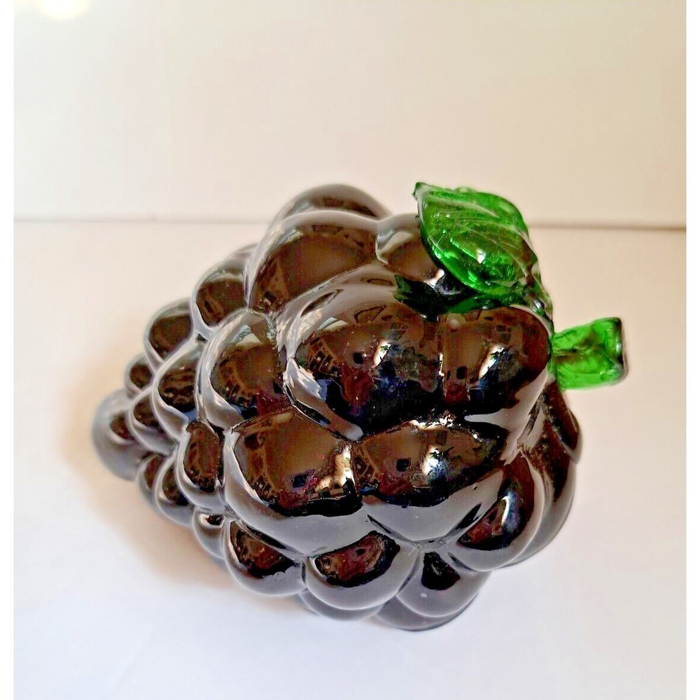 Murano Style Art Glass Decorative Purple Grape Cluster Farmhouse Decor Pre-owned - Picture 3 of 7